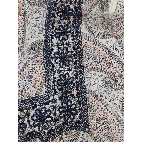 Old Navy Paisley Dress Women's Size Large Flutter Sleeve Embroidered Knee Length - Picture 7 of 9